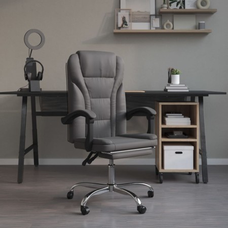 Silla de oficina reclinable cuero sintético gris en Sillas de oficina | Comprar online en Foru.es