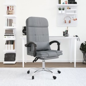 Silla de oficina reclinable con masaje de tela gris claro en Sillas de oficina | Comprar online en Foru.es