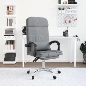 Silla de oficina reclinable con masaje de tela gris claro en Sillas de oficina | Comprar online en Foru.es