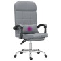 Silla de oficina reclinable con masaje de tela gris claro en Sillas de oficina | Comprar online en Foru.es