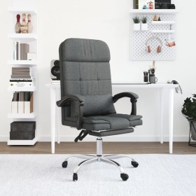 Silla de oficina reclinable con masaje de tela gris oscuro en Sillas de oficina | Comprar online en Foru.es