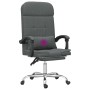 Silla de oficina reclinable con masaje de tela gris oscuro en Sillas de oficina | Comprar online en Foru.es