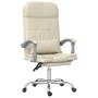 Silla de oficina reclinable masaje cuero sintético color crema en Sillas de oficina | Comprar online en Foru.es