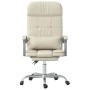 Silla de oficina reclinable masaje cuero sintético color crema en Sillas de oficina | Comprar online en Foru.es
