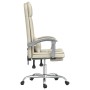 Silla de oficina reclinable masaje cuero sintético color crema en Sillas de oficina | Comprar online en Foru.es