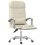 Silla de oficina reclinable masaje cuero sintético color crema en Sillas de oficina | Comprar online en Foru.es