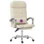 Silla de oficina reclinable masaje cuero sintético color crema en Sillas de oficina | Comprar online en Foru.es