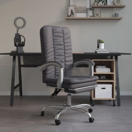 Silla de oficina reclinable cuero sintético gris en Sillas de oficina | Comprar online en Foru.es