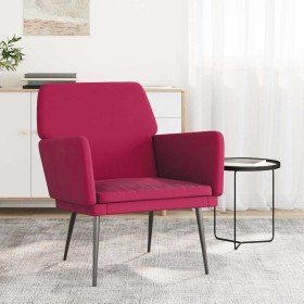 Sillón de terciopelo rojo tinto 62x79x79 cm en Sillones | Comprar online en Foru.es
