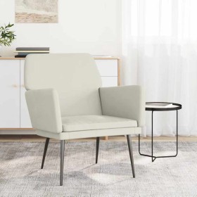 Sillón de terciopelo crema 62x79x79 cm en Sillones | Comprar online en Foru.es