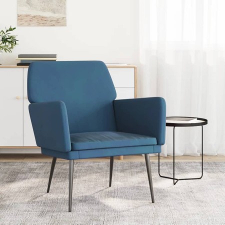Sillón de terciopelo azul 62x79x79 cm en Sillones | Comprar online en Foru.es