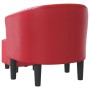 Sillón con taburete cuero sintético rojo en Sillones | Comprar online en Foru.es