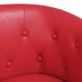 Sillón con taburete cuero sintético rojo en Sillones | Comprar online en Foru.es