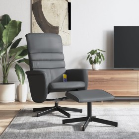 Sillón de masaje reclinable con reposapiés cuero sintético gris en Sillones | Comprar online en Foru.es