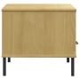 Mesa de centro patas metal OSLO madera maciza marrón 85x50x45cm de vidaXL, Mesas de centro - Ref: Foro24-351033, Precio: 62,3...
