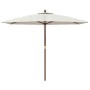 Sombrilla de jardín con poste de madera color arena 299x240 cm en Sombrillas | Comprar online en Foru.es