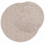 Alfombra peluda de pelo largo moderna PAMPLONA beige Ø 80 cm en Alfombras | Comprar online en Foru.es