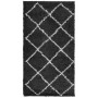 Alfombra de pelo largo moderna PAMPLONA negro y crema 60x110 cm en Alfombras | Comprar online en Foru.es