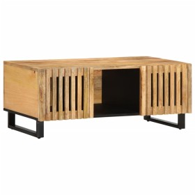 Mesa de centro de madera maciza de mango rugosa 100x55x40 cm en Mesas de centro | Comprar online en Foru.es