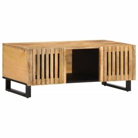 Mesa de centro de madera maciza de mango rugosa 100x55x40 cm en Mesas de centro | Comprar online en Foru.es