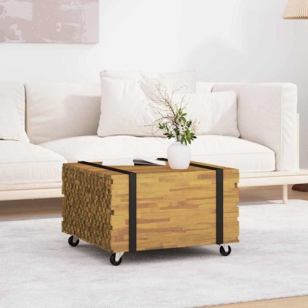 Mesa de Café Marrón 60 x 60 x 38 cm Madera de teca maciza en Mesas de centro | Comprar online en Foru.es