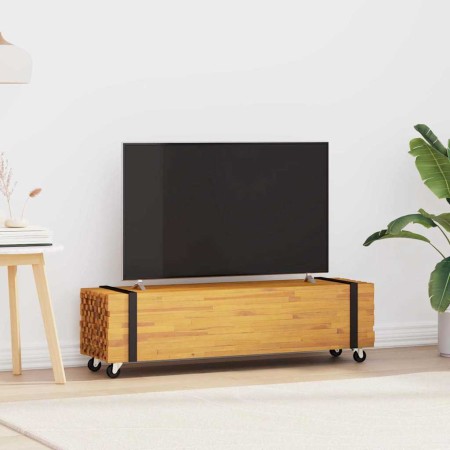 Soporte de TV Marrón 110 x 30 x 30 cm Madera de teca maciza en Muebles TV | Comprar online en Foru.es