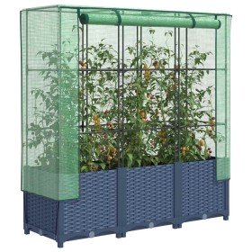 Arriate con cubierta invernadero aspecto ratán 120x40x138 cm en Macetas y jardineras | Comprar online en Foru.es