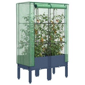 Arriate con cubierta invernadero aspecto ratán 80x40x140 cm en Macetas y jardineras | Comprar online en Foru.es