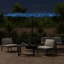 Sombrilla doble con luces LED azul 316x240 cm de vidaXL, Sombrillas - Ref: Foro24-362976, Precio: 152,28 €, Descuento: %