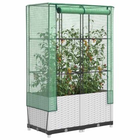 Arriate con cubierta invernadero aspecto ratán 80x40x138 cm en Macetas y jardineras | Comprar online en Foru.es