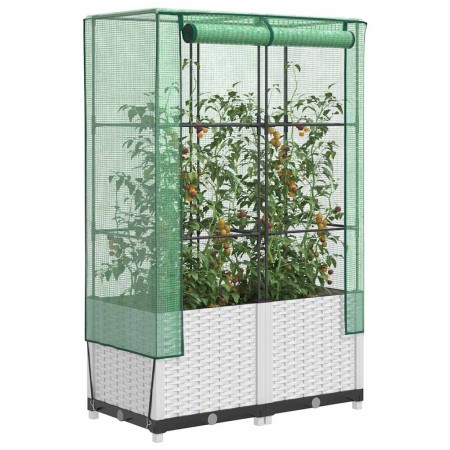 Arriate con cubierta invernadero aspecto ratán 80x40x138 cm en Macetas y jardineras | Comprar online en Foru.es