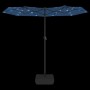 Sombrilla doble con luces LED azul 316x240 cm de vidaXL, Sombrillas - Ref: Foro24-362976, Precio: 152,28 €, Descuento: %