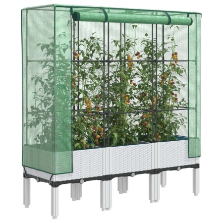 Arriate con cubierta invernadero aspecto ratán 120x40x140 cm en Macetas y jardineras | Comprar online en Foru.es