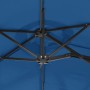 Sombrilla doble con luces LED azul 316x240 cm de vidaXL, Sombrillas - Ref: Foro24-362976, Precio: 152,28 €, Descuento: %
