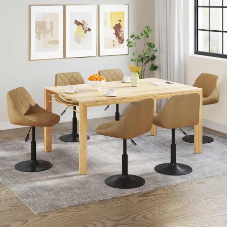 Silla de comedor giratoria 6 uds terciopelo marrón en Sillas de comedor | Comprar online en Foru.es
