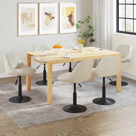 Silla de comedor giratoria 6 uds terciopelo crema en Sillas de comedor | Comprar online en Foru.es