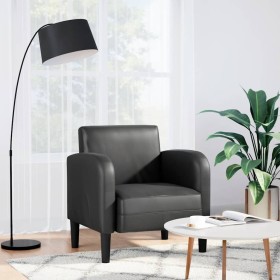 Sillón con reposabrazos cuero sintética negro 54 cm en Sillones | Comprar online en Foru.es