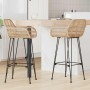 Silla de Bar 2 pcs Natural 55 x 52 x 92 cm Ratan e Hierro en Taburetes de cocina | Comprar online en Foru.es
