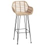 Silla de Bar 2 pcs Natural 55 x 52 x 92 cm Ratan e Hierro en Taburetes de cocina | Comprar online en Foru.es