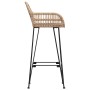 Silla de Bar 2 pcs Natural 55 x 52 x 92 cm Ratan e Hierro en Taburetes de cocina | Comprar online en Foru.es