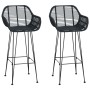 Silla de Bar 2 pcs Negro 55 x 52 x 92 cm Ratan e Hierro en Taburetes de cocina | Comprar online en Foru.es