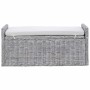 Banco de almacenamiento con cojín Lavado 110 x 40 x 50 cm Ratán en Bancos para recibidores y almacenamiento | Comprar online en 
