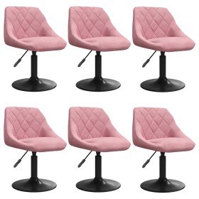 Silla de comedor giratoria 6 uds terciopelo rosa en Sillas de comedor | Comprar online en Foru.es