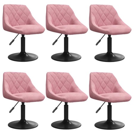 Silla de comedor giratoria 6 uds terciopelo rosa en Sillas de comedor | Comprar online en Foru.es
