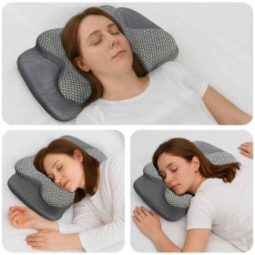 Almohada con almohada Gris 60 x 37 x 13 cm Poliéster en Ropa de cama | Comprar online en Foru.es