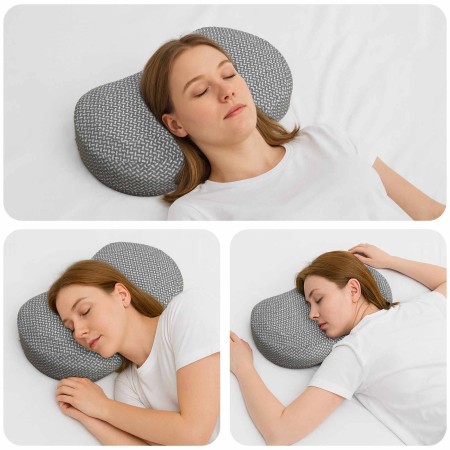 Almohada con almohada Gris 55 x 36 x 10 cm Poliéster en Ropa de cama | Comprar online en Foru.es