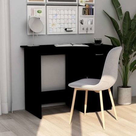 Escritorio de madera contrachapada negro 100x50x76 cm de vidaXL, Escritorios - Ref: Foro24-801081, Precio: 83,13 €, Descuento: %