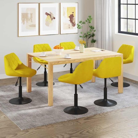 Sillas de comedor giratorias 6 uds terciopelo amarillo mostaza en Sillas de comedor | Comprar online en Foru.es