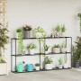 Soporte para plantas de 3 niveles Negro 200 x 32 x 104 cm Acero en Soportes para macetas | Comprar online en Foru.es