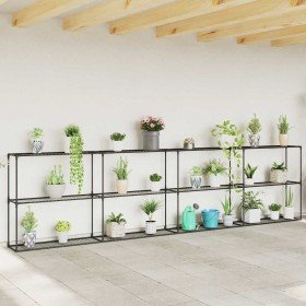 Soporte para plantas de 3 niveles Negro 400 x 32 x 104 cm Acero en Soportes para macetas | Comprar online en Foru.es